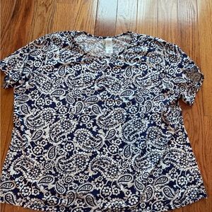Navy Floral Paisley Women's Swim Tee